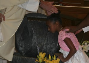 Baptism of Amaiyah Russell at the Easter Vigil